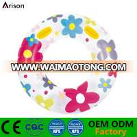 Customized flower printed inflatable swimming ring inflatable swim tube inflatable life ring